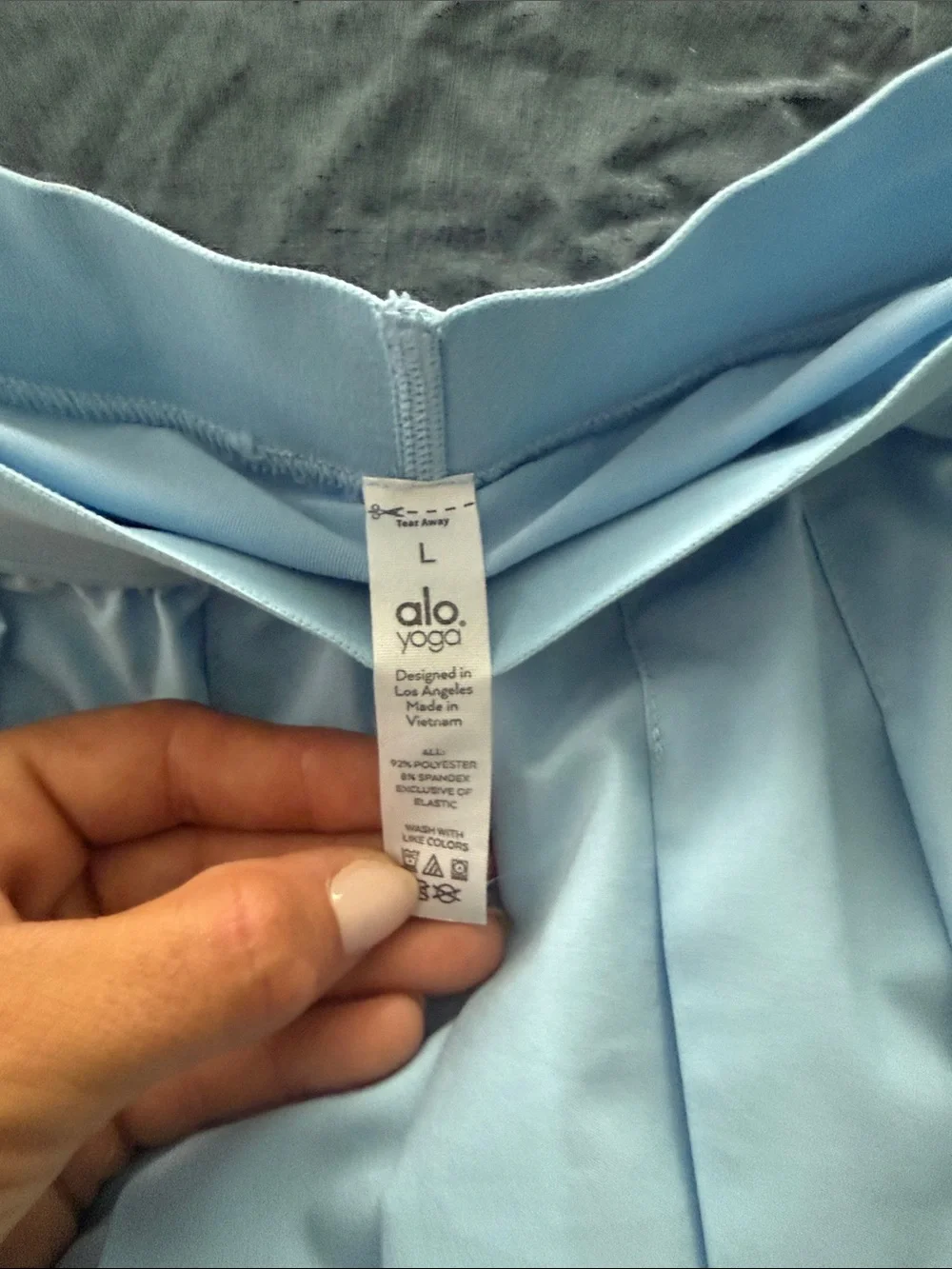 ALO Yoga Pale Blue Pleated Tennis Skirt